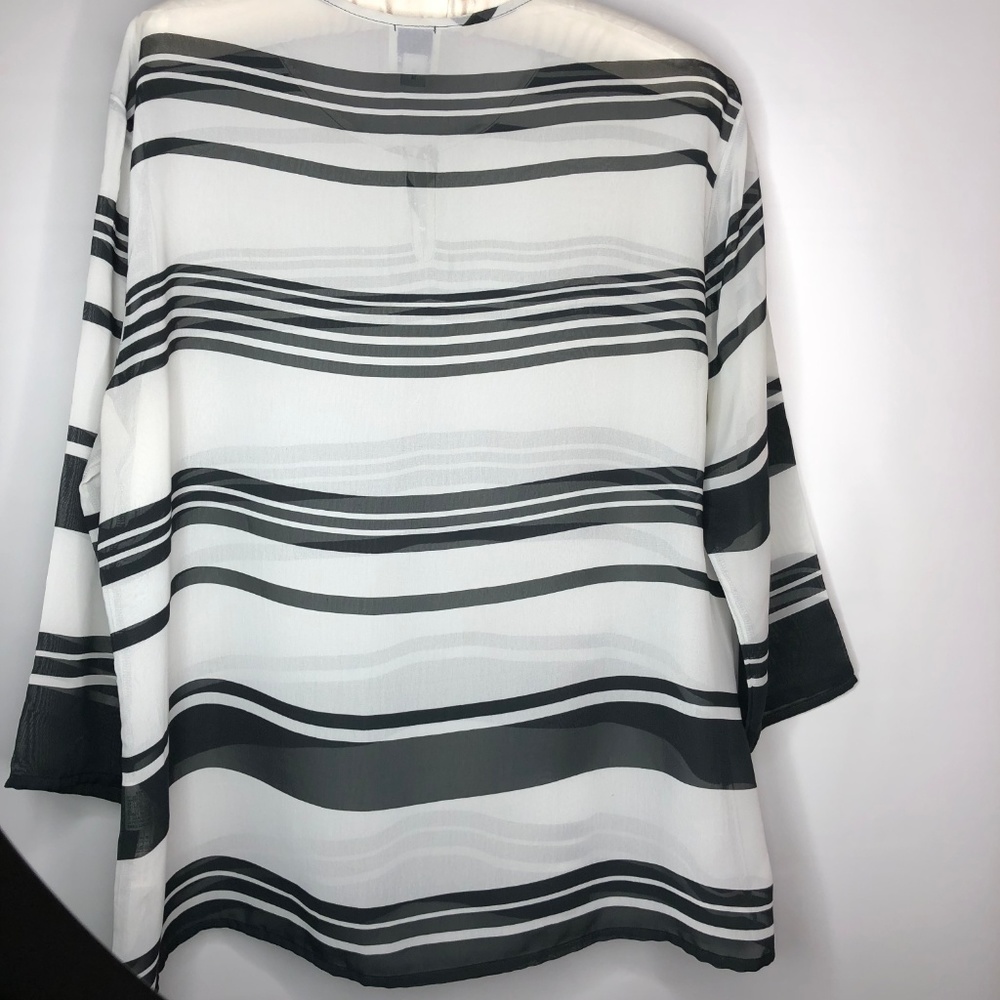 Patprimo Black & White Stripe Tunic Top